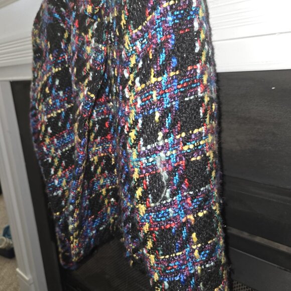Zara Tweed Cropped Jacket - Multicolored Check, Size L - Picture 5 of 5